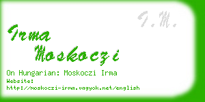 irma moskoczi business card